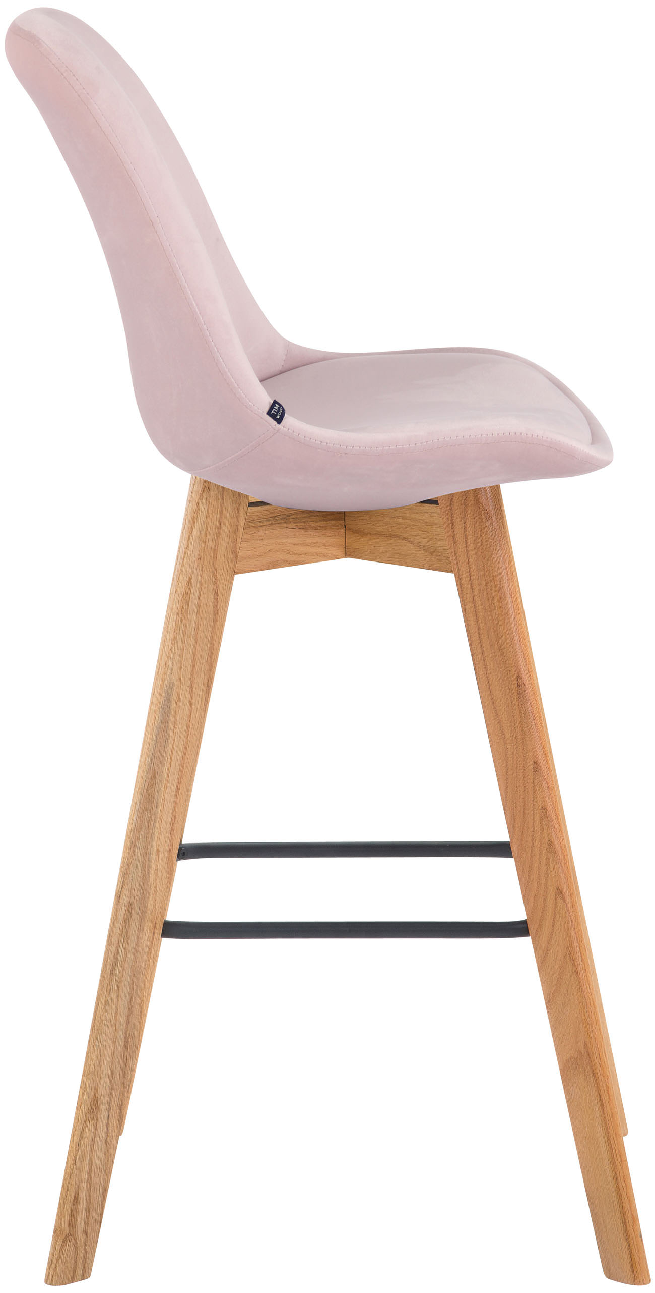 Set 2 Sgabelli Alti Scandinavi Metz In Velluto E Legno