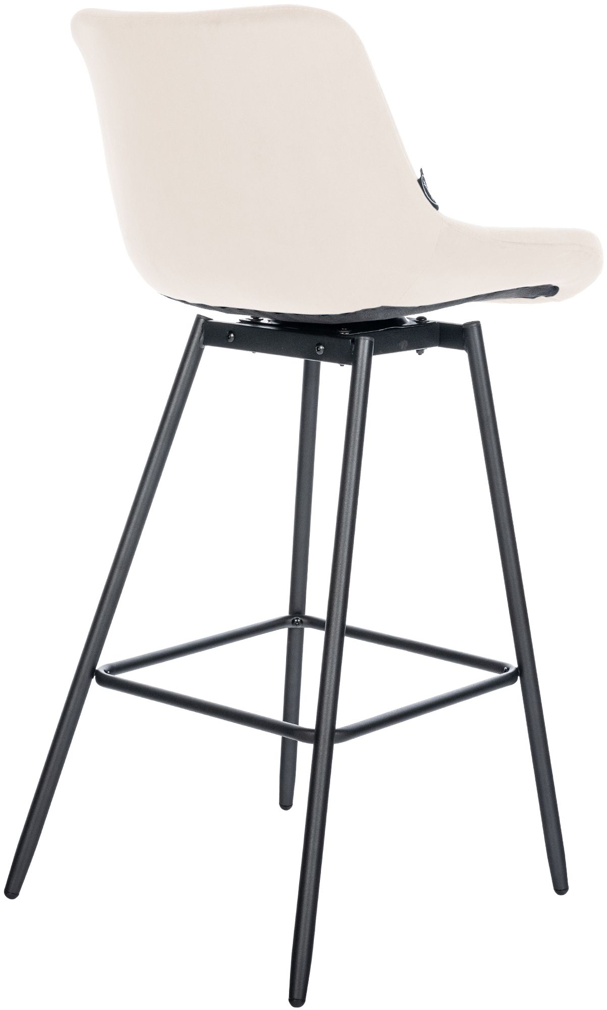 Sgabello da bar Weston girevole 180° con schienale e seduta imbottita, struttura in metallo