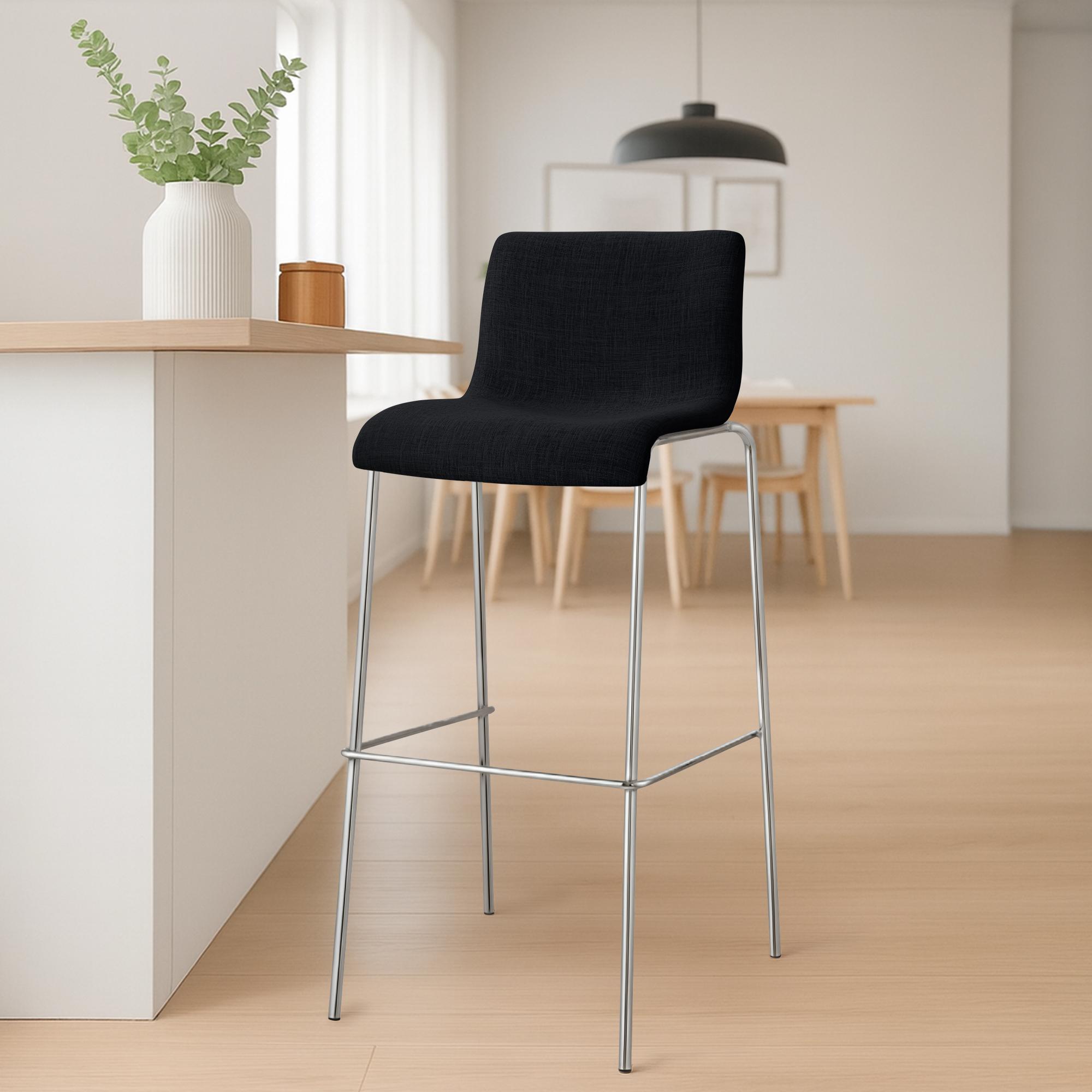 Set da 2 sgabelli da bar Hover in tessuto con base a 4 gambe