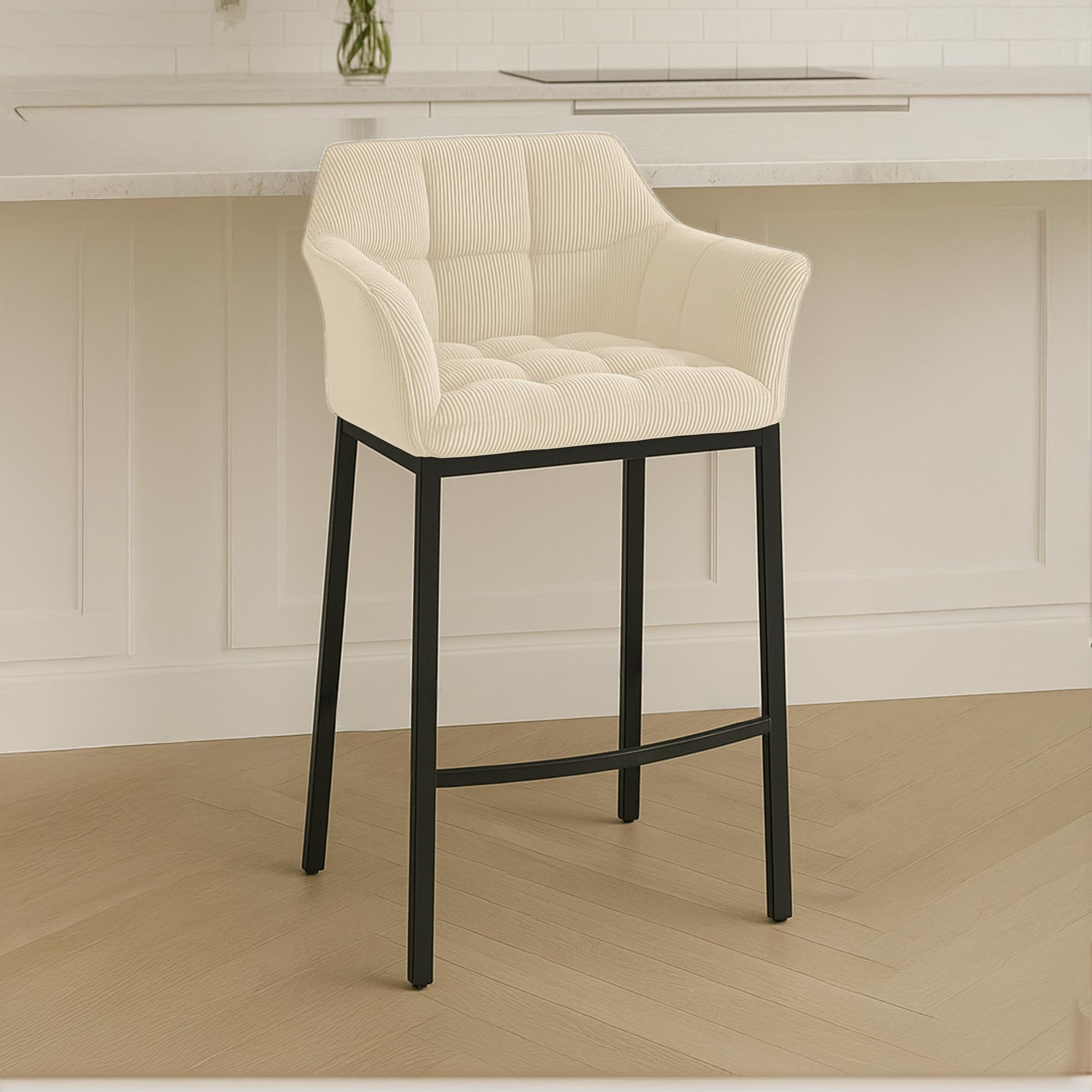 Sgabello Bar Damaso con Rivestimento In Corda e Base a Quattro Gambe