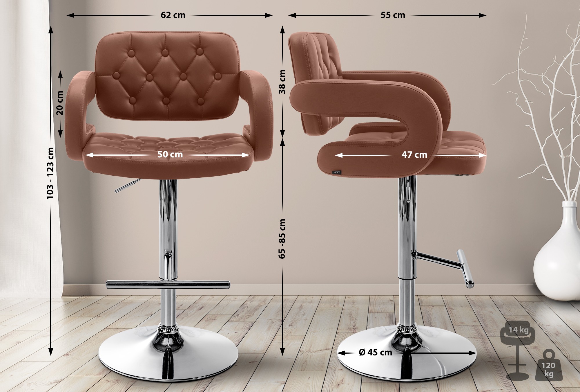 Sgabello Dublin in similpelle