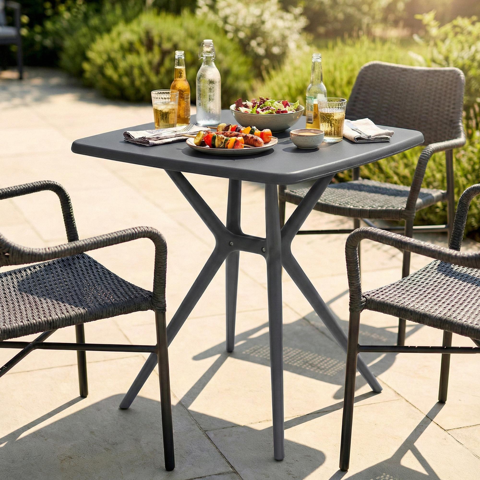 Tavolo da giardino Becky quadrato 72 x 72 cm