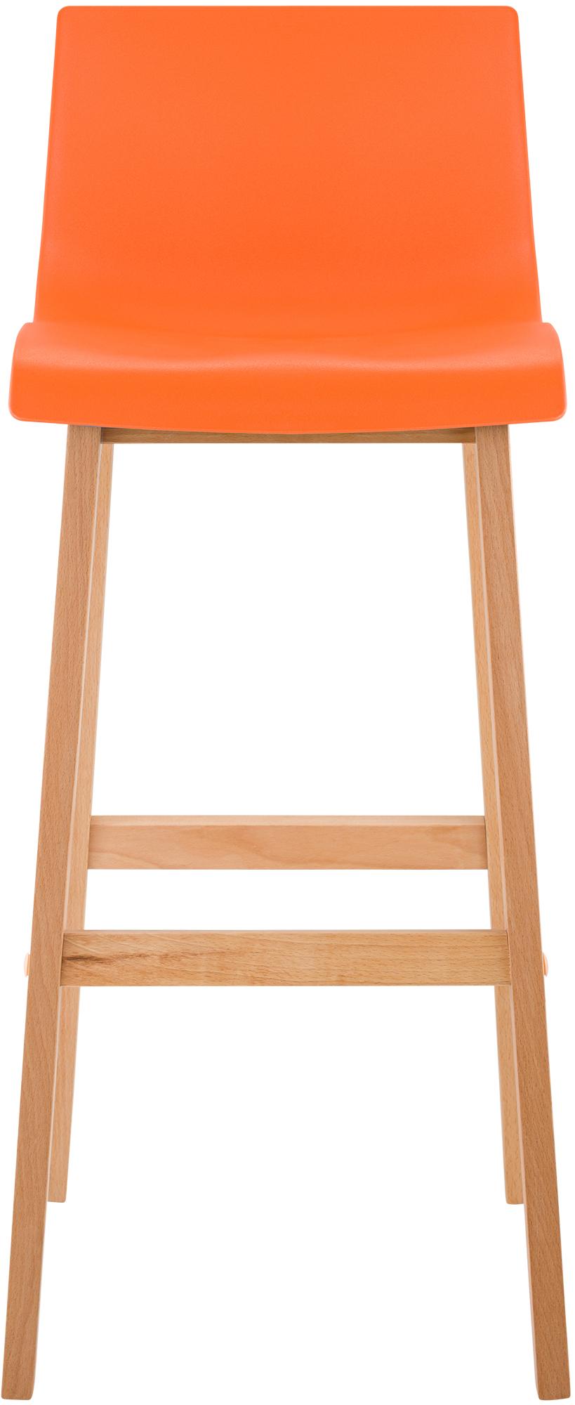 Sgabello da Bar Hover con Seduta in Plastica e Telaio in Legno Natura
