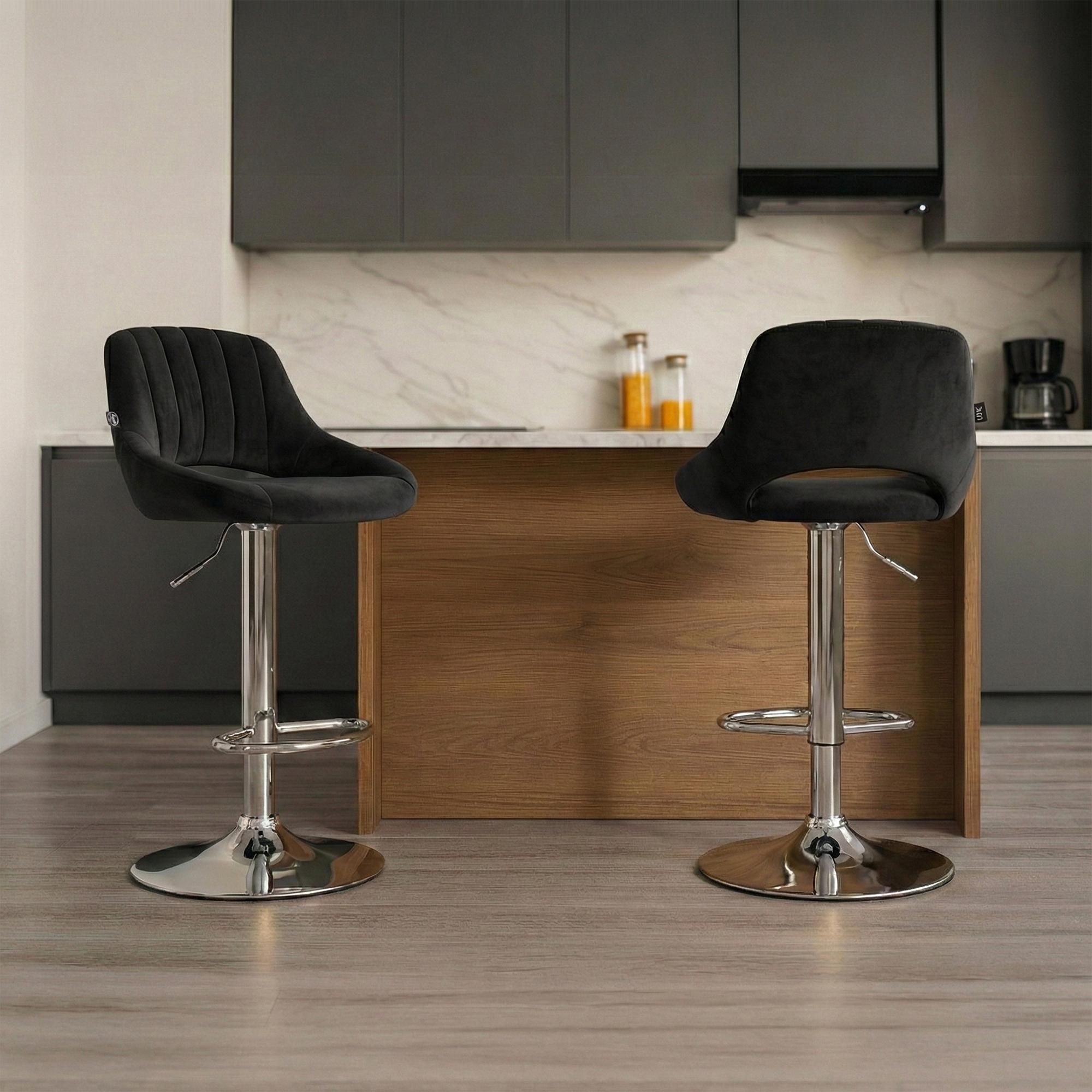 Set da 2 sgabelli da bar Milet in velluto