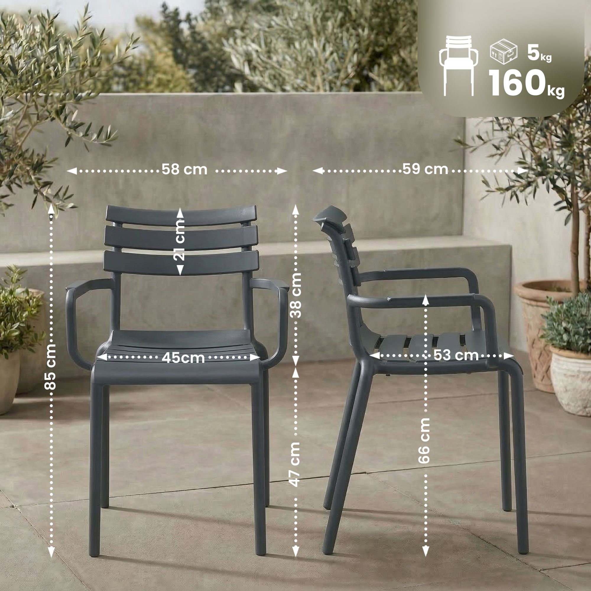 Set da 6 sedie da giardino Paris