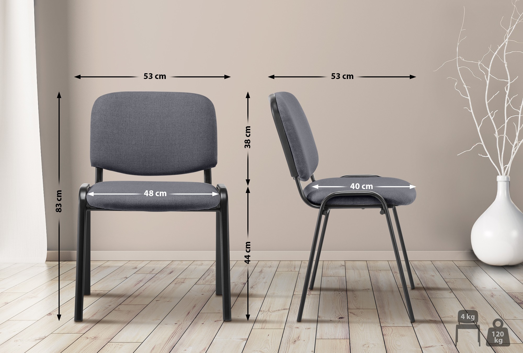 Sedia Ken in stoffa