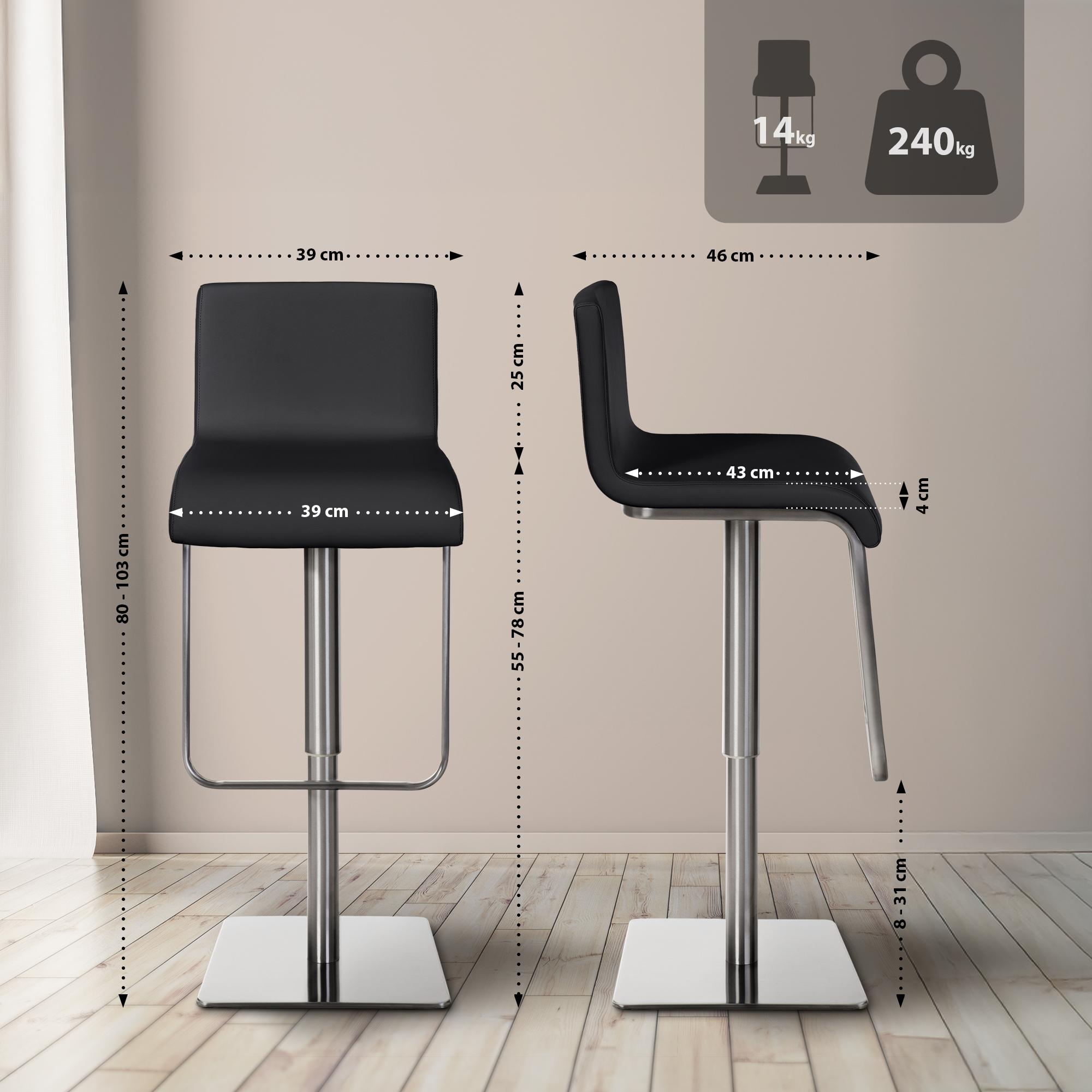 Set di 2 sgabelli da bar Limon rivestimento in similpelle