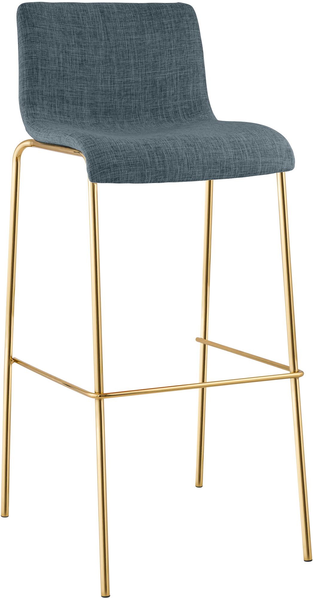 Sgabello Bar Hover Tessuto Base a Quattro Gambe Effetto Oro