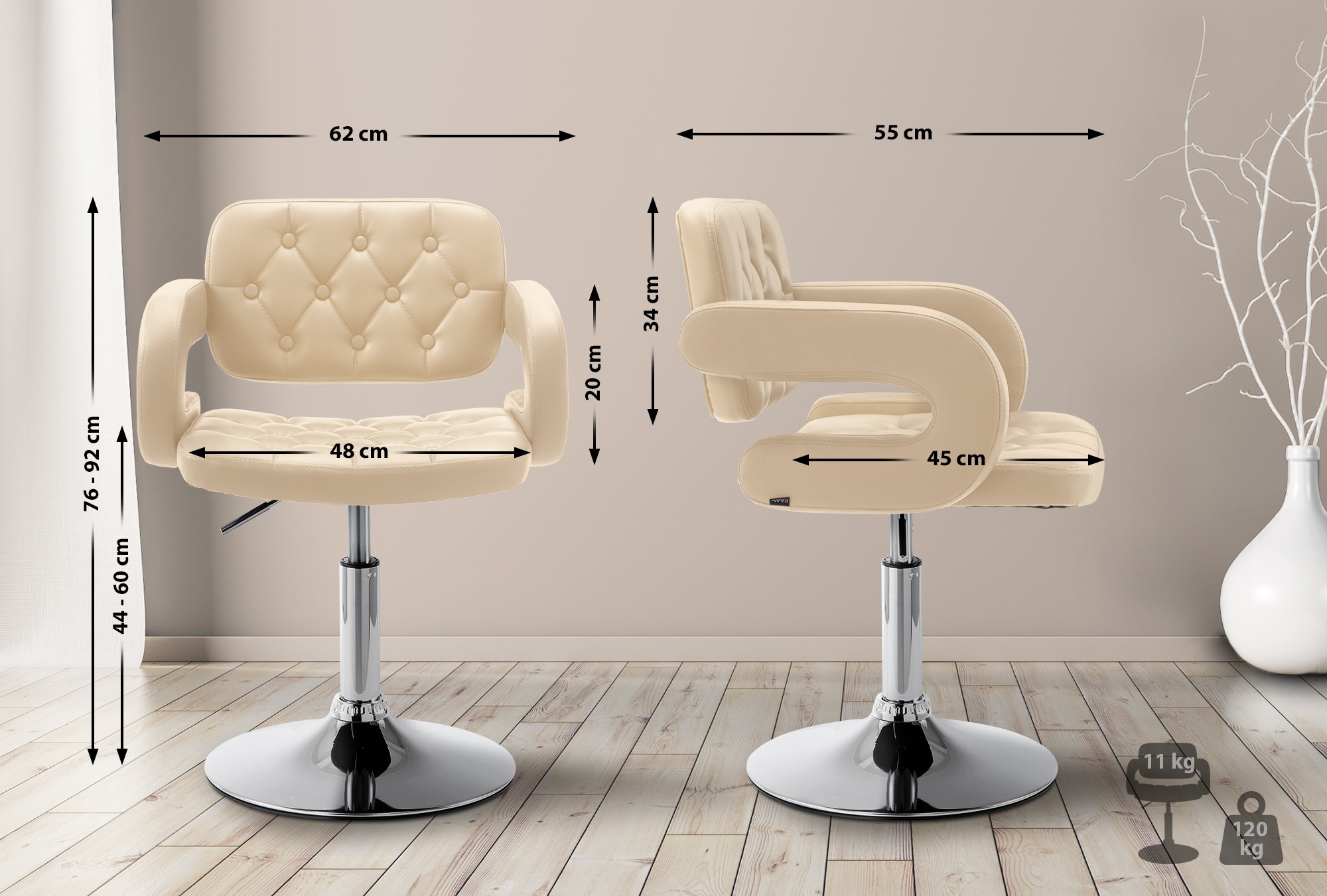 Sedia lounge Dublin in similpelle