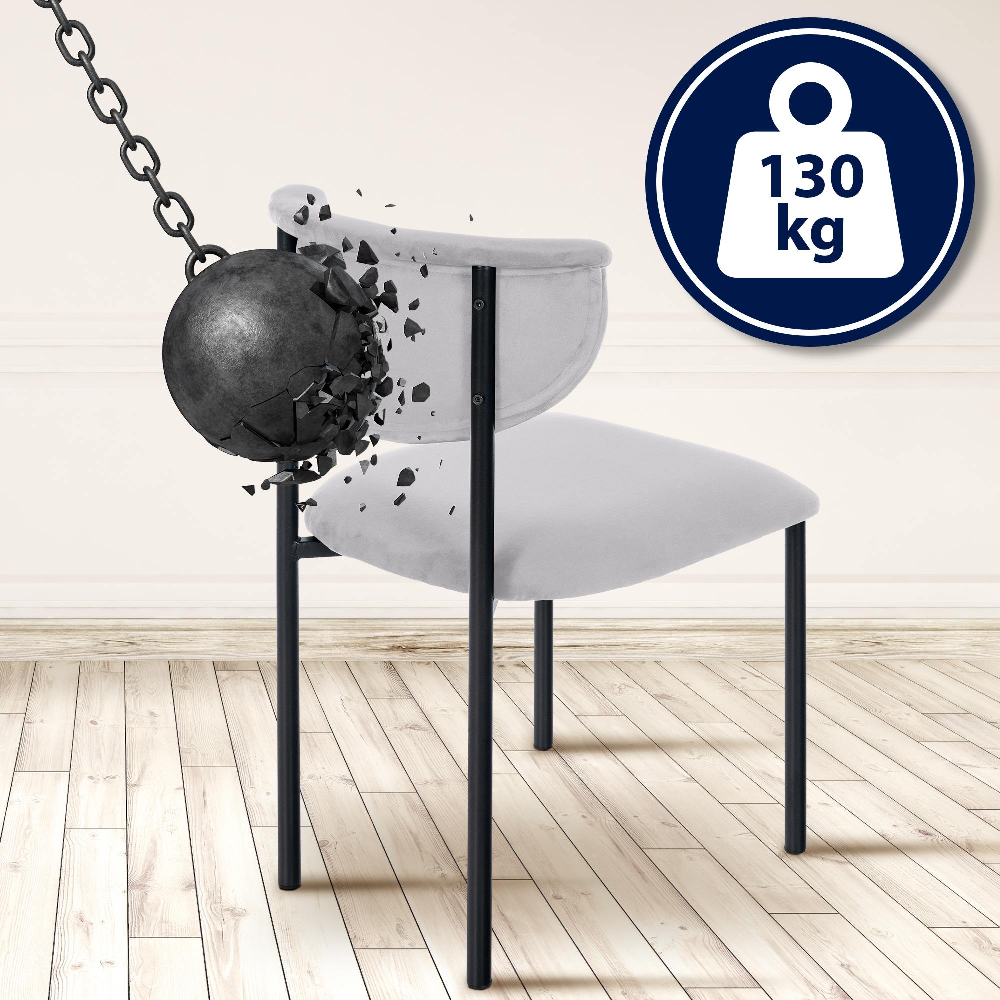Set di 2 Sedie da Pranzo Gambell in Velluto