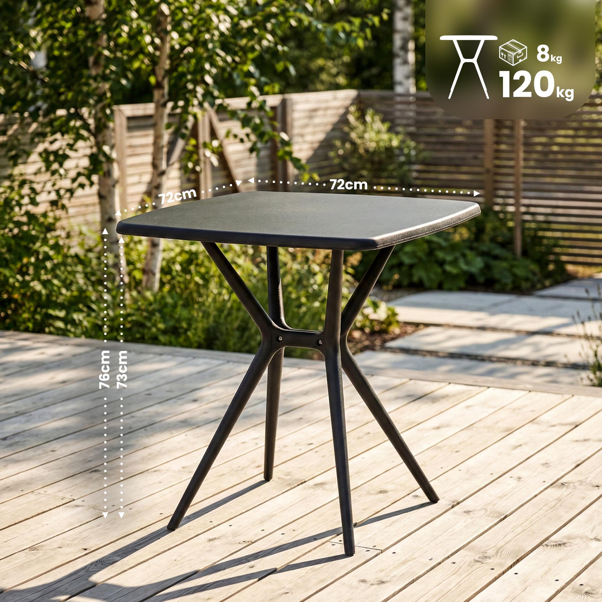 Tavolo da giardino Becky quadrato 72 x 72 cm