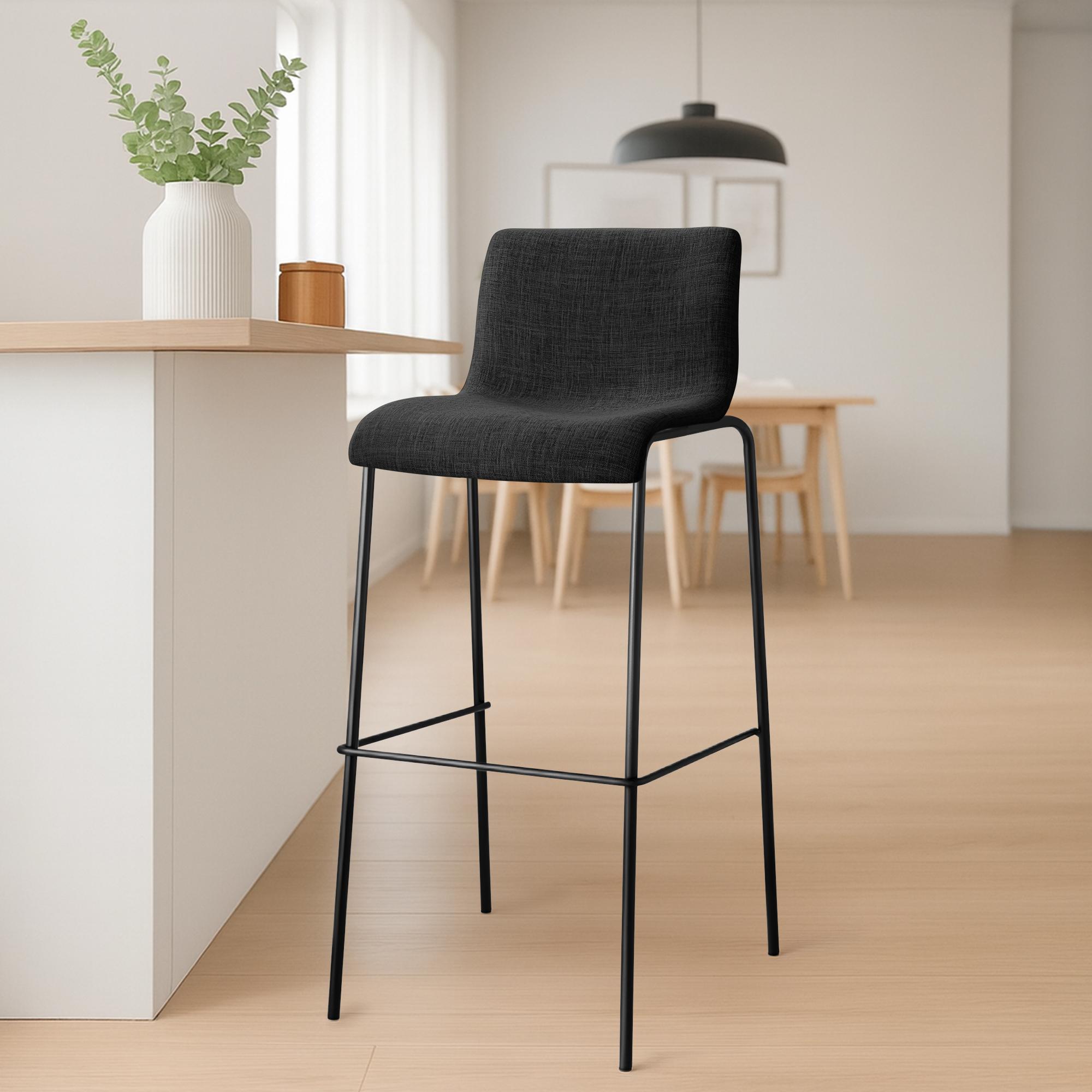 Set da 2 sgabelli da bar Hover in tessuto con base a 4 gambe