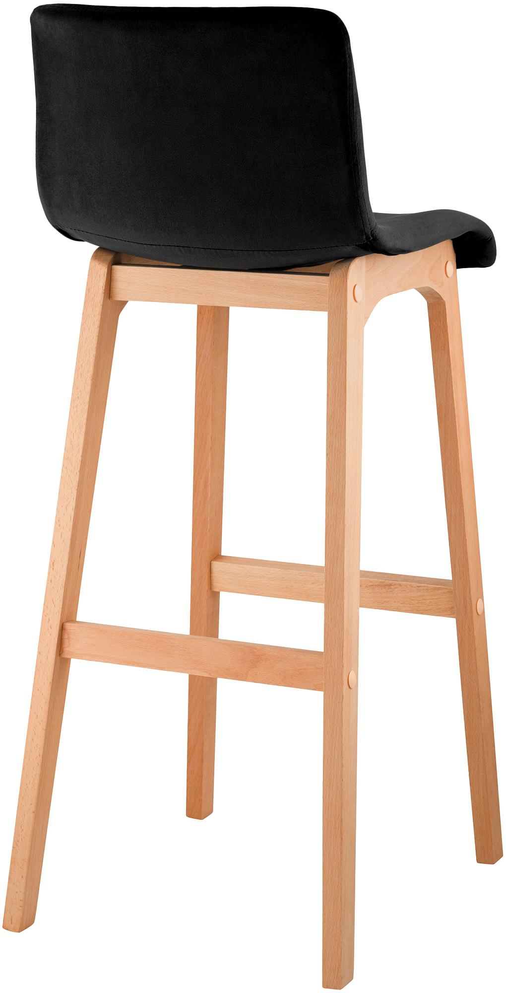 Sgabello Bar Hover Velluto Base a Quattro Gambe Natura
