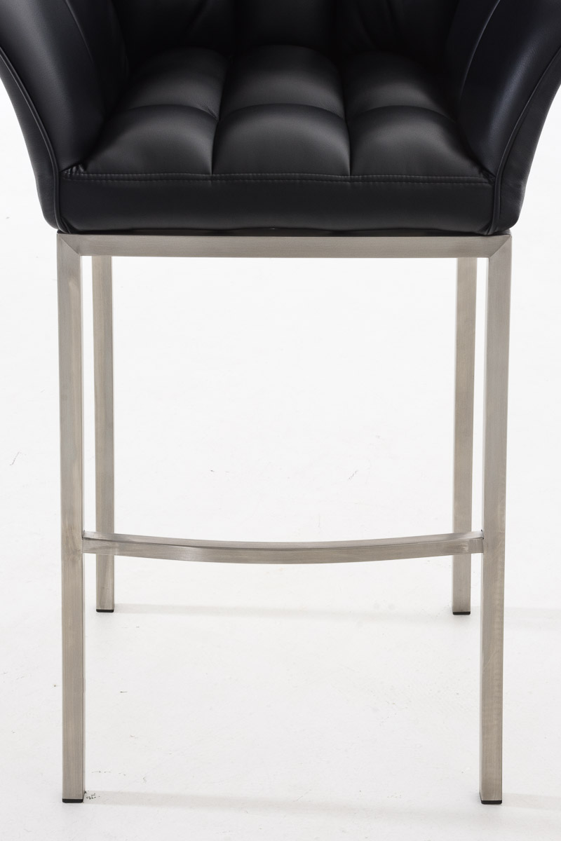 Sgabello da Bar Damaso in Similpelle con Base a Quattro Gambe