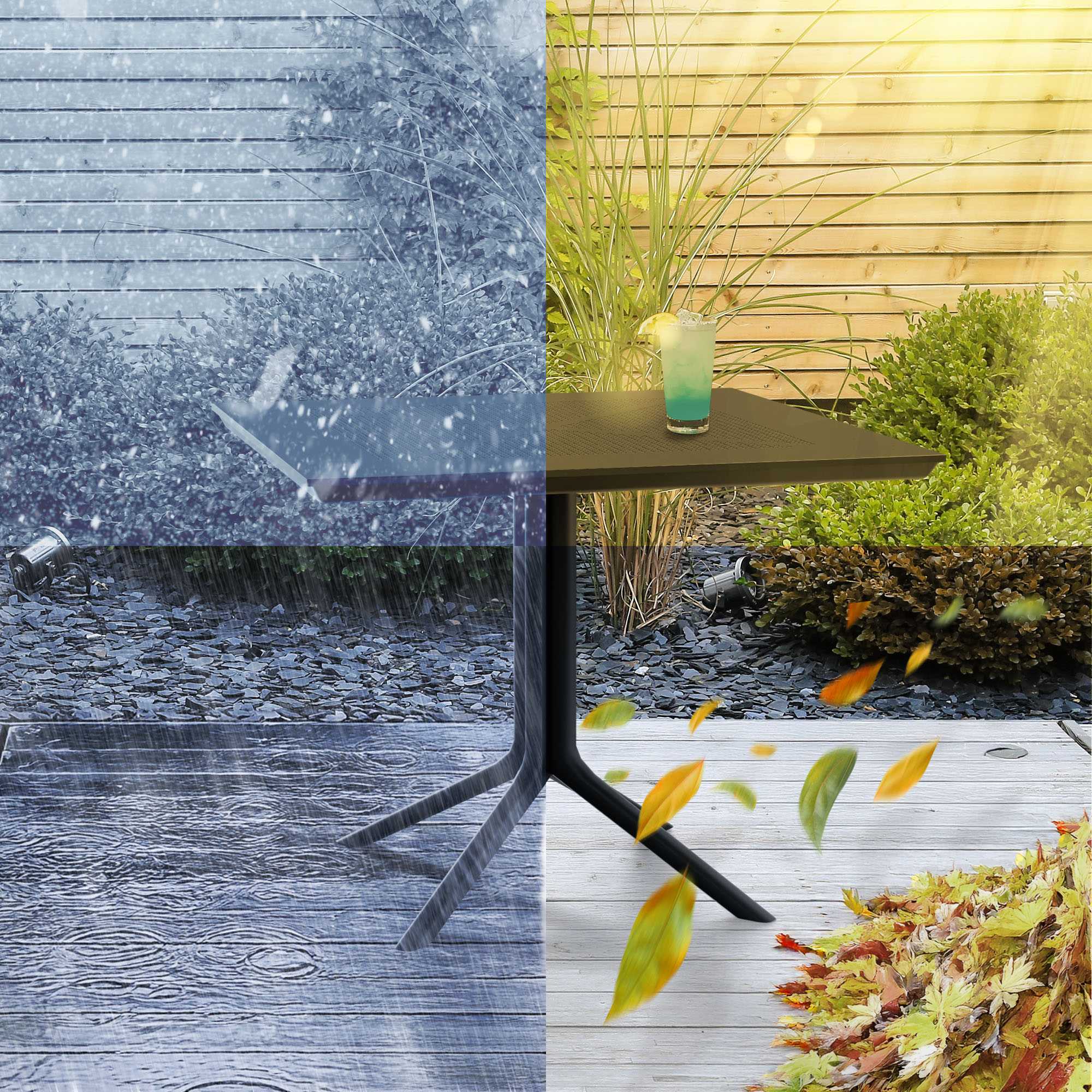 Tavolo da giardino Lenval 80x80 cm Tavolo da esterno in bianco o nero