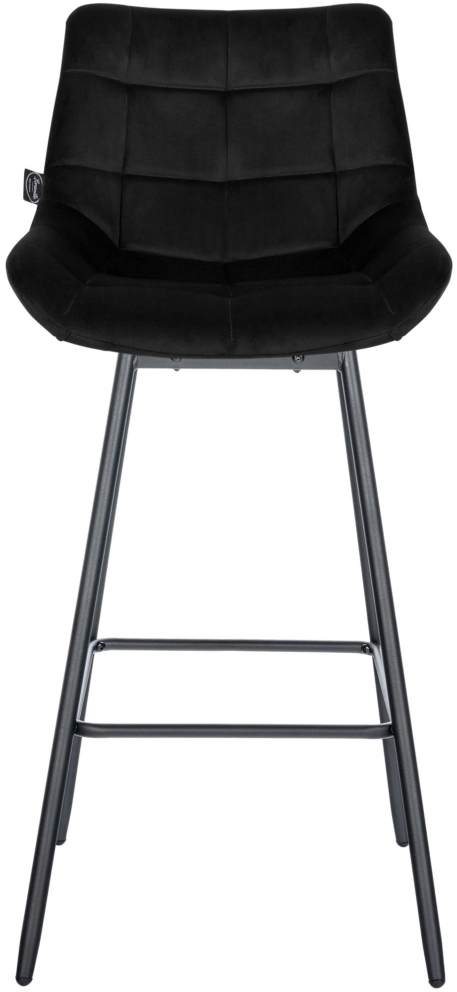 Sgabello da bar Weston girevole 180° con schienale e seduta imbottita, struttura in metallo
