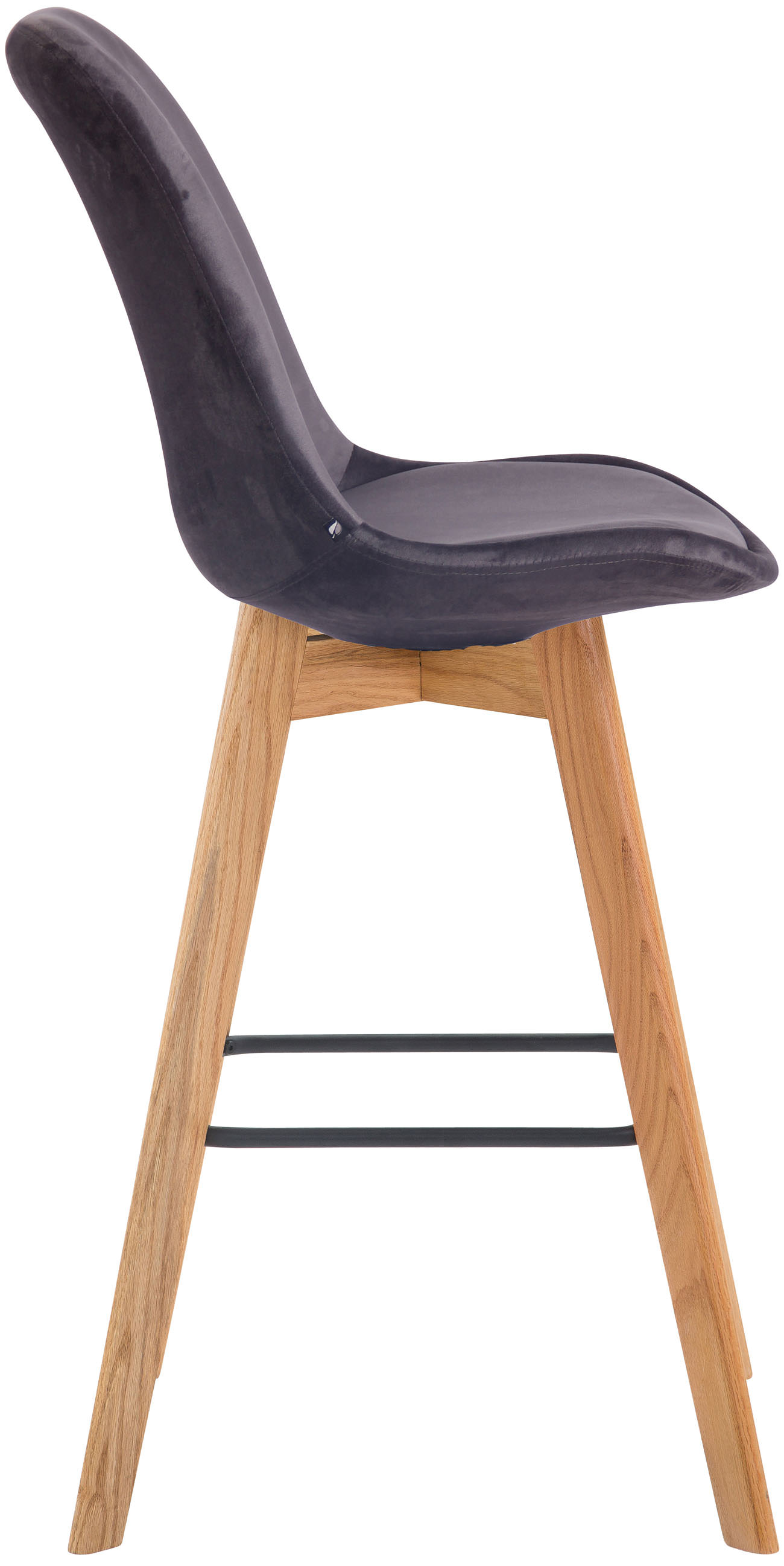 Set 2 Sgabelli Alti Scandinavi Metz In Velluto E Legno