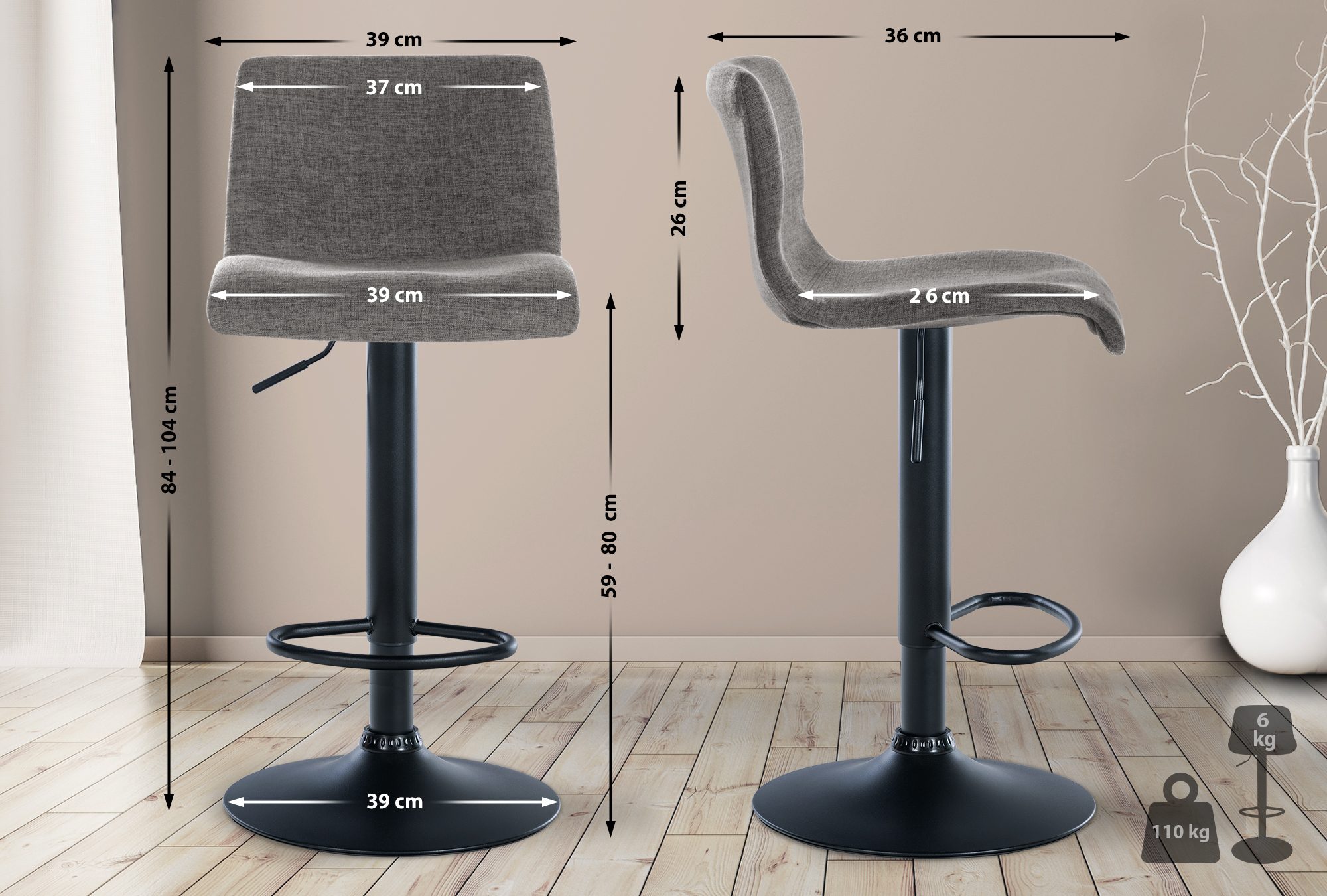 Set di 2 sgabelli Branford
