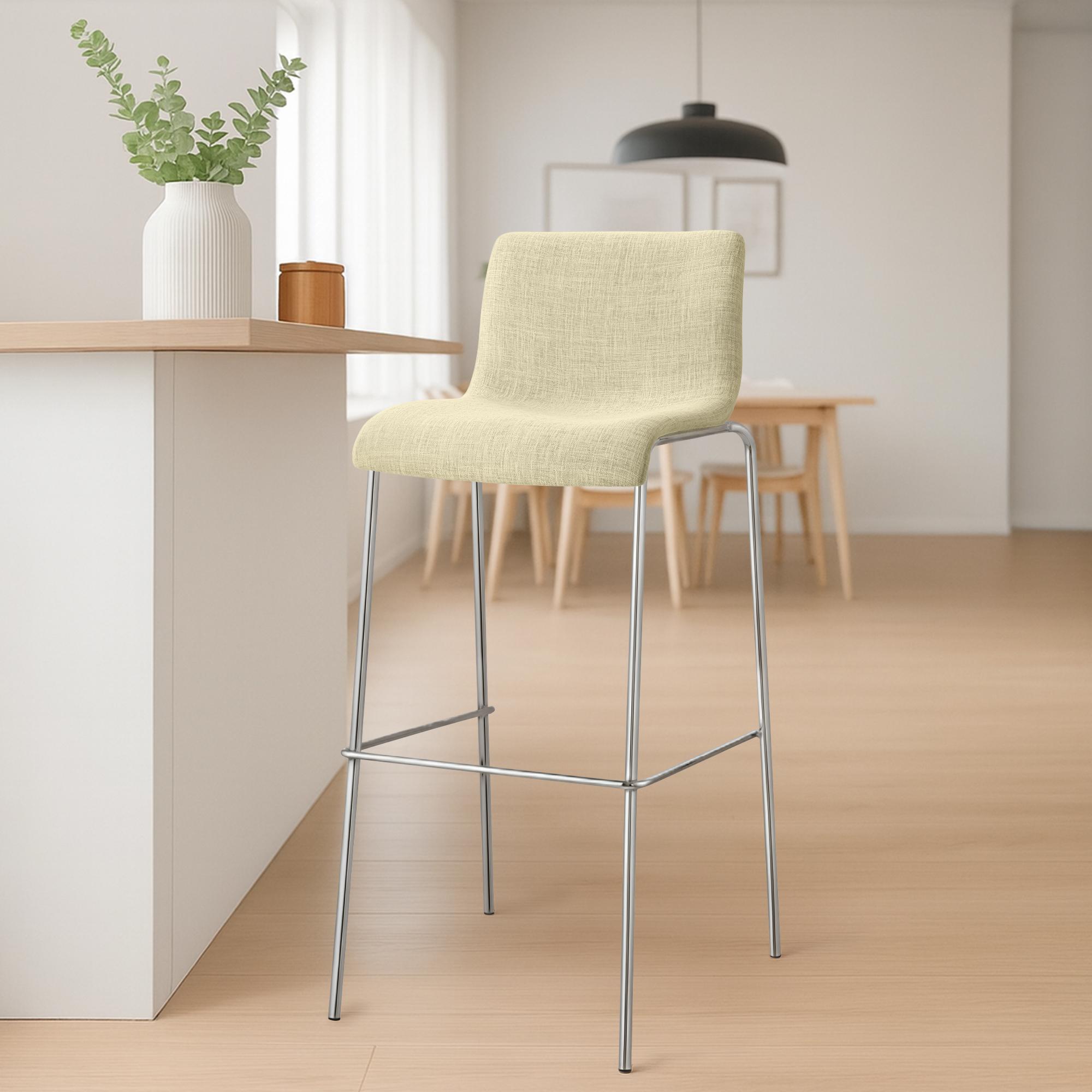 Set da 2 sgabelli da bar Hover in tessuto con base a 4 gambe