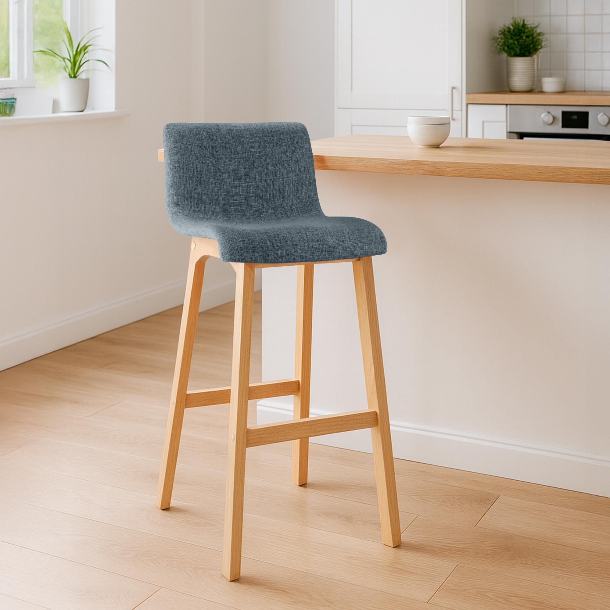Sgabello da Bar Hover Tessuto Base a Quattro Gambe Natura