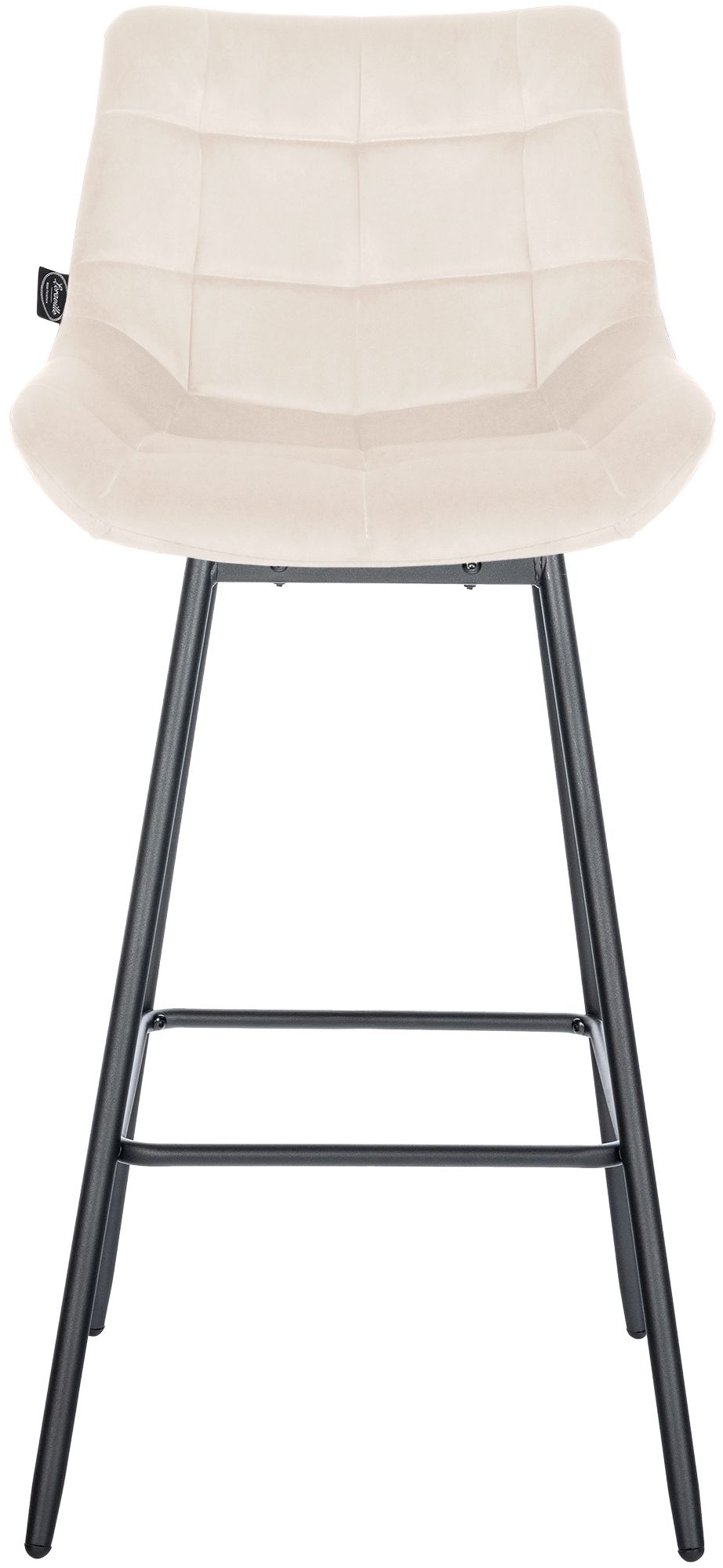 Sgabello da bar Weston girevole 180° con schienale e seduta imbottita, struttura in metallo