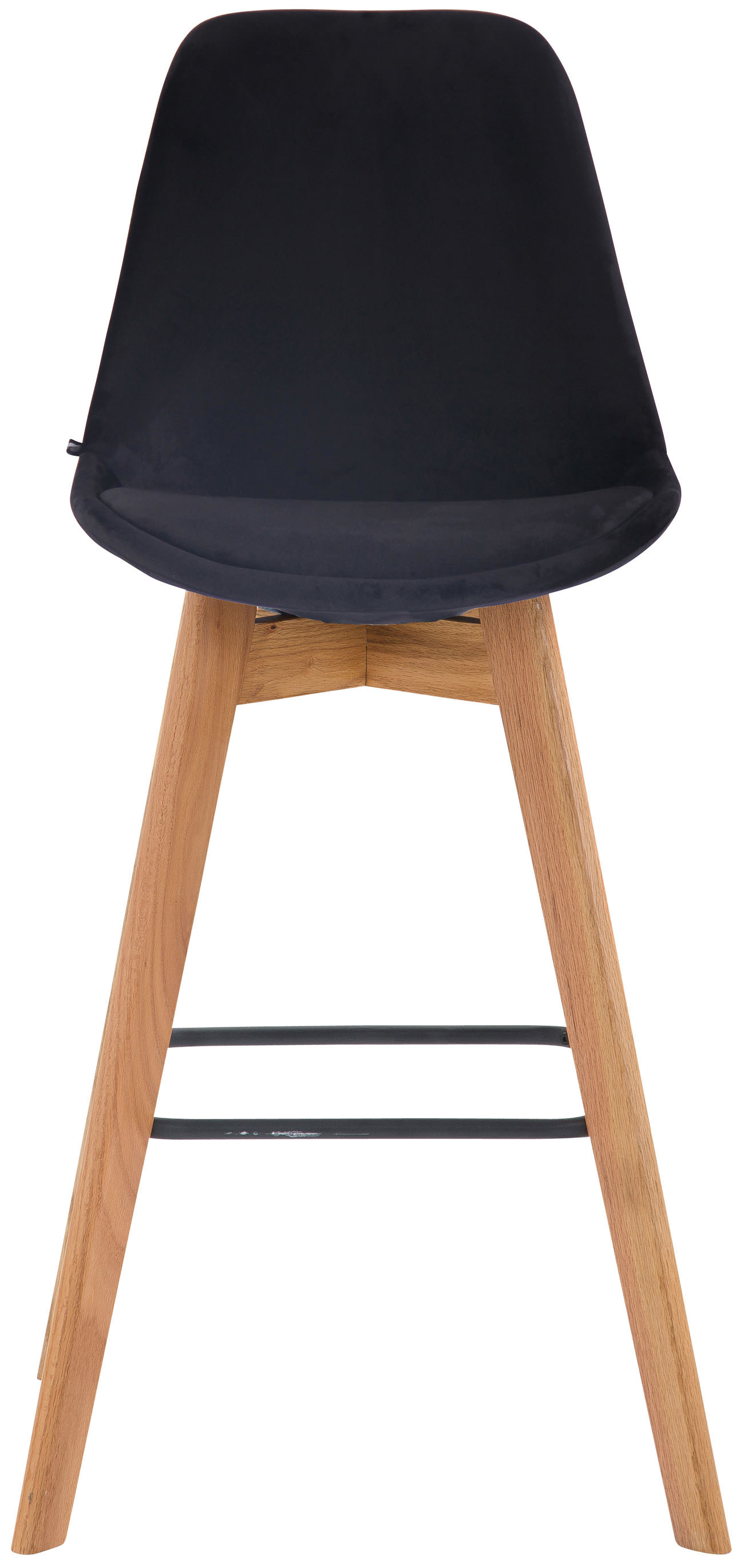 Set 2 Sgabelli Alti Scandinavi Metz In Velluto E Legno