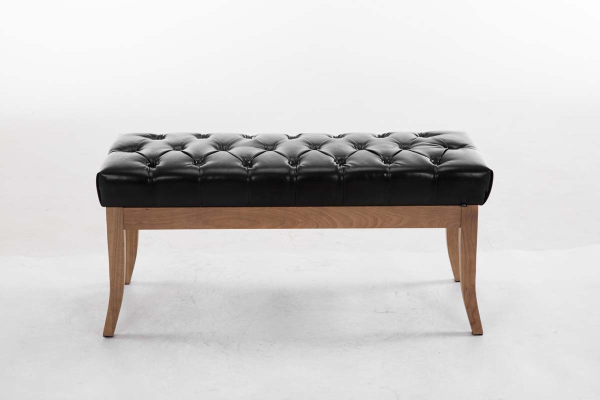 Panca design RAMSES in similpelle e legno chiaro antico