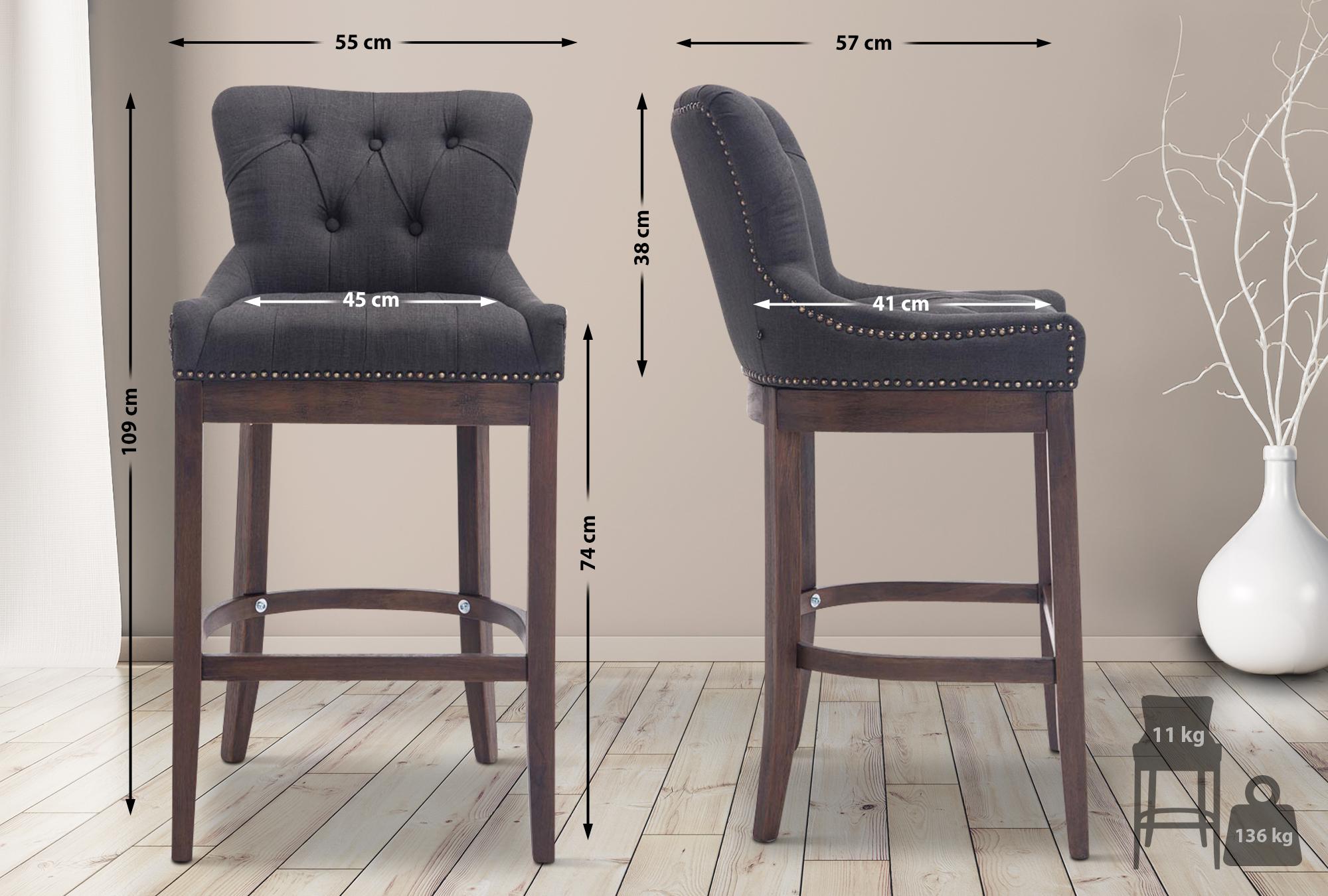 Sgabello Lakewood stoffa antico-scuro