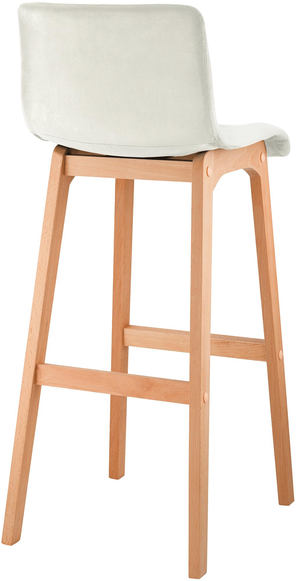 Sgabello Bar Hover Velluto Base a Quattro Gambe Natura