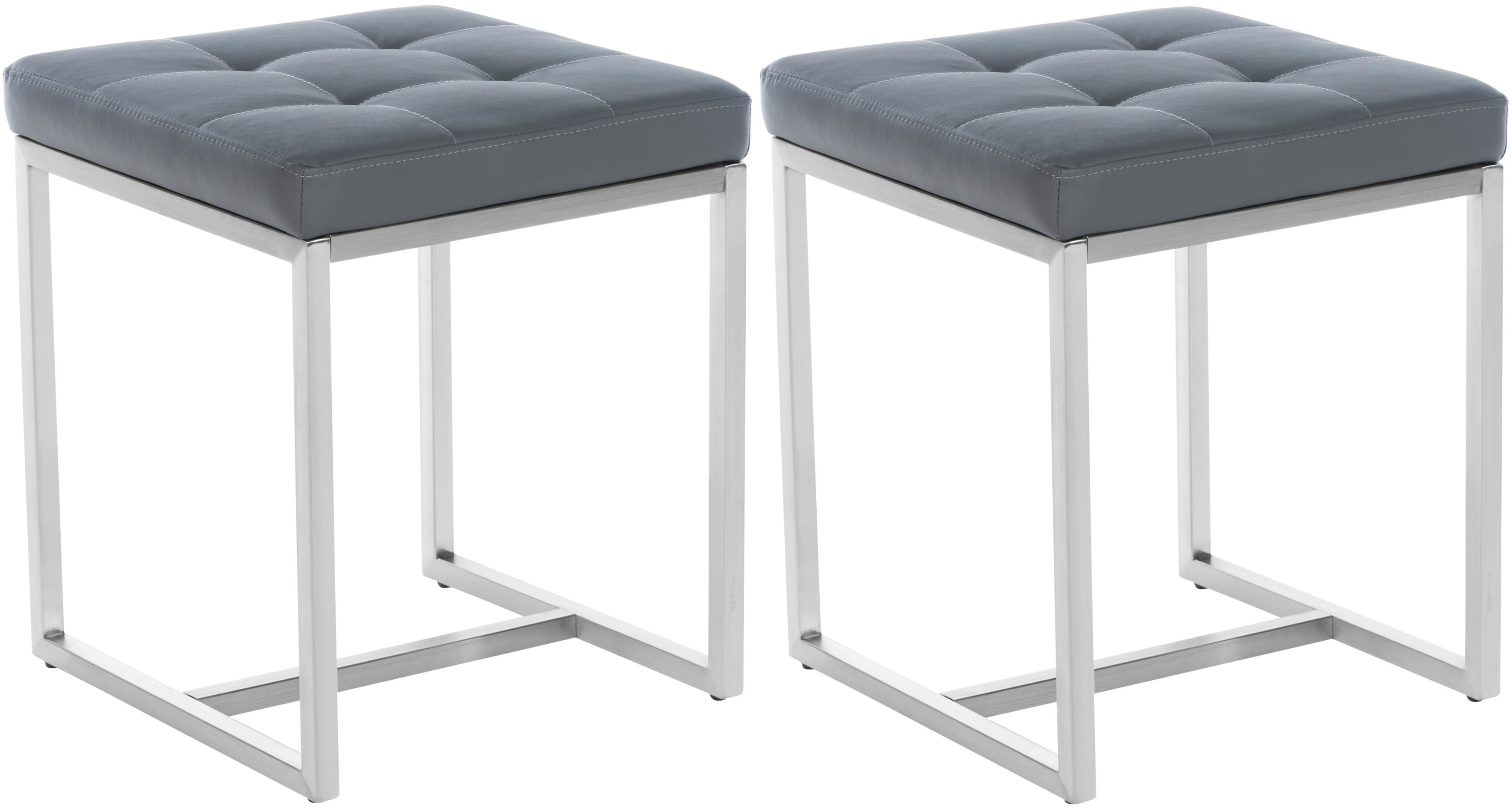 Set di 2 sgabelli in acciaio inox Barci