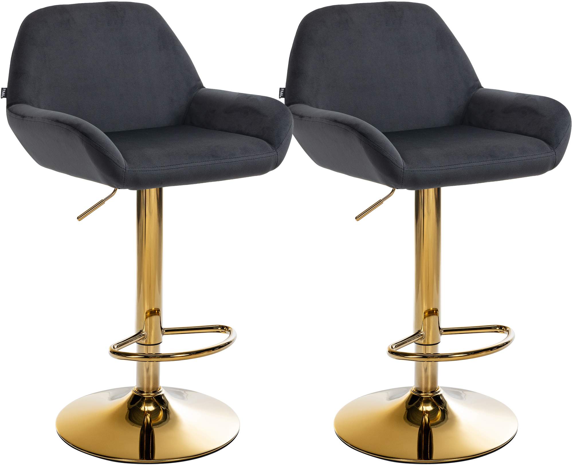 Set di 2 sgabelli da bar Braga in velluto oro