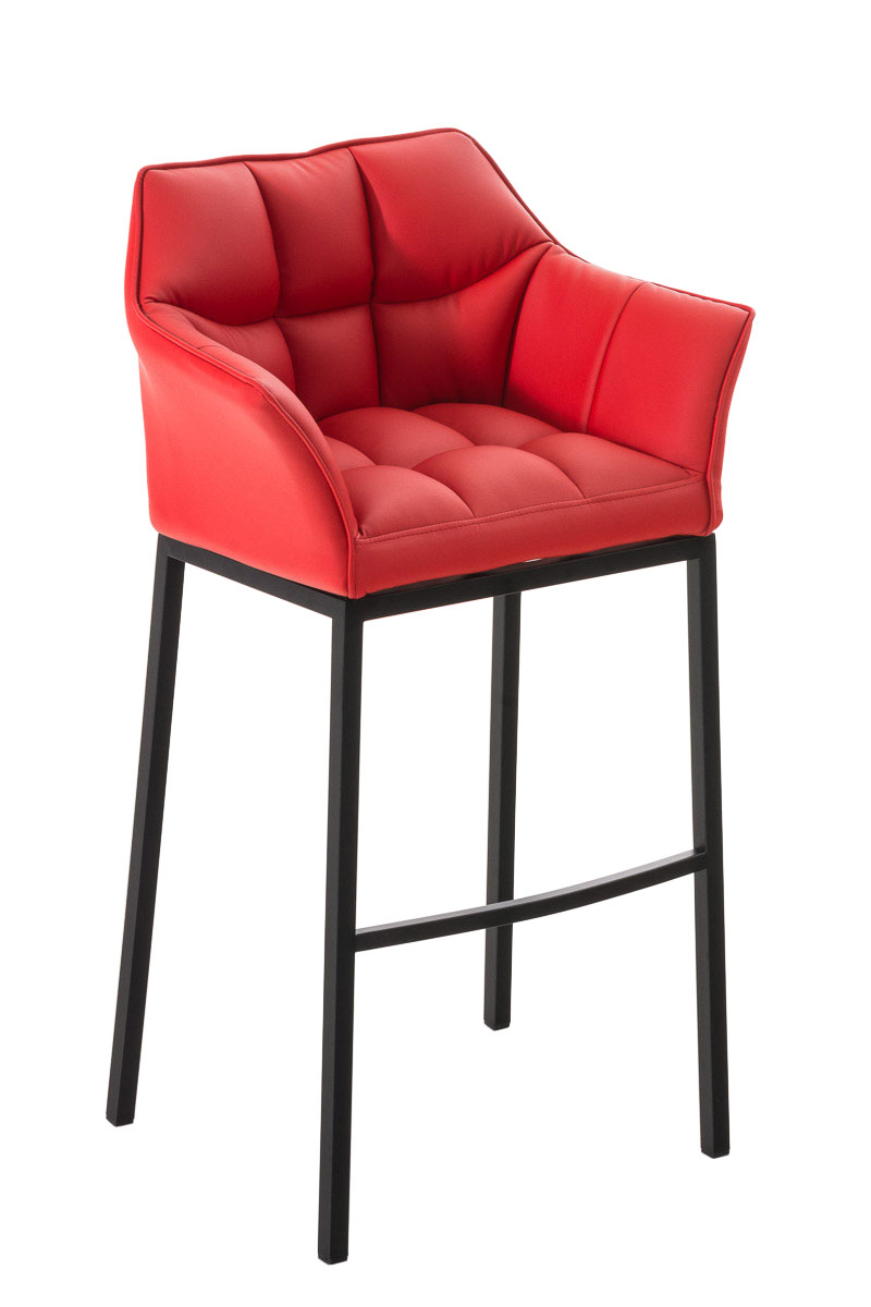 Sgabello da Bar Damaso in Similpelle con Base a Quattro Gambe