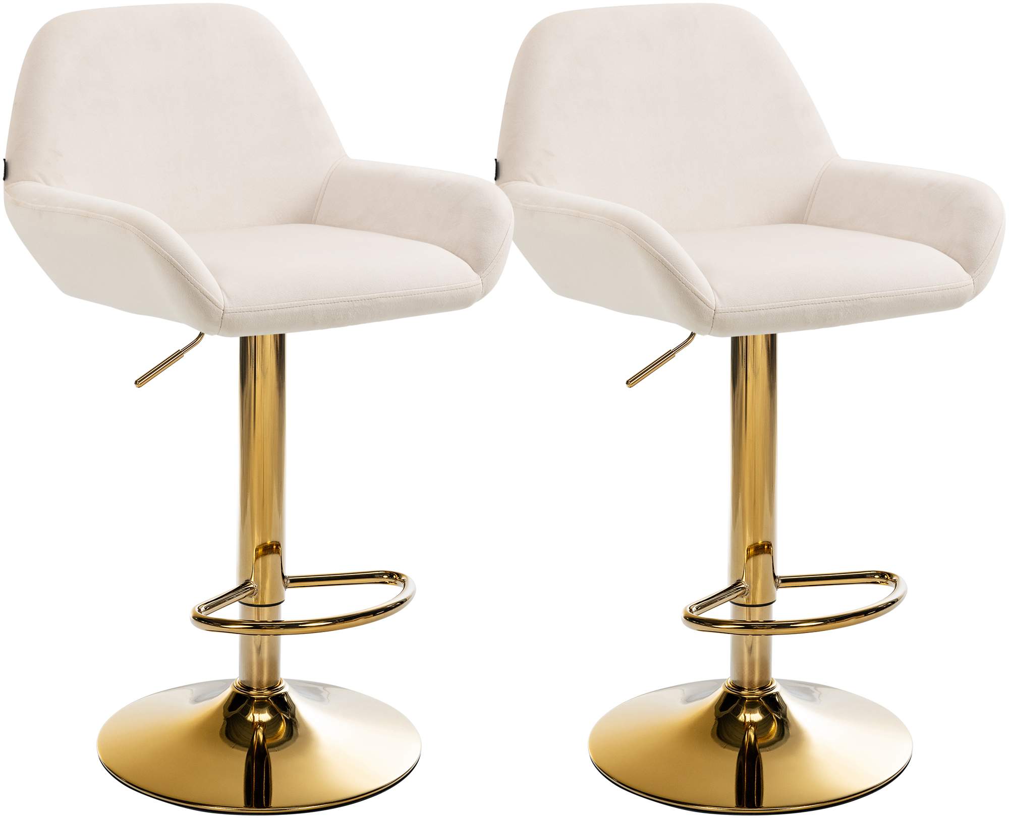 Set di 2 sgabelli da bar Braga in velluto oro