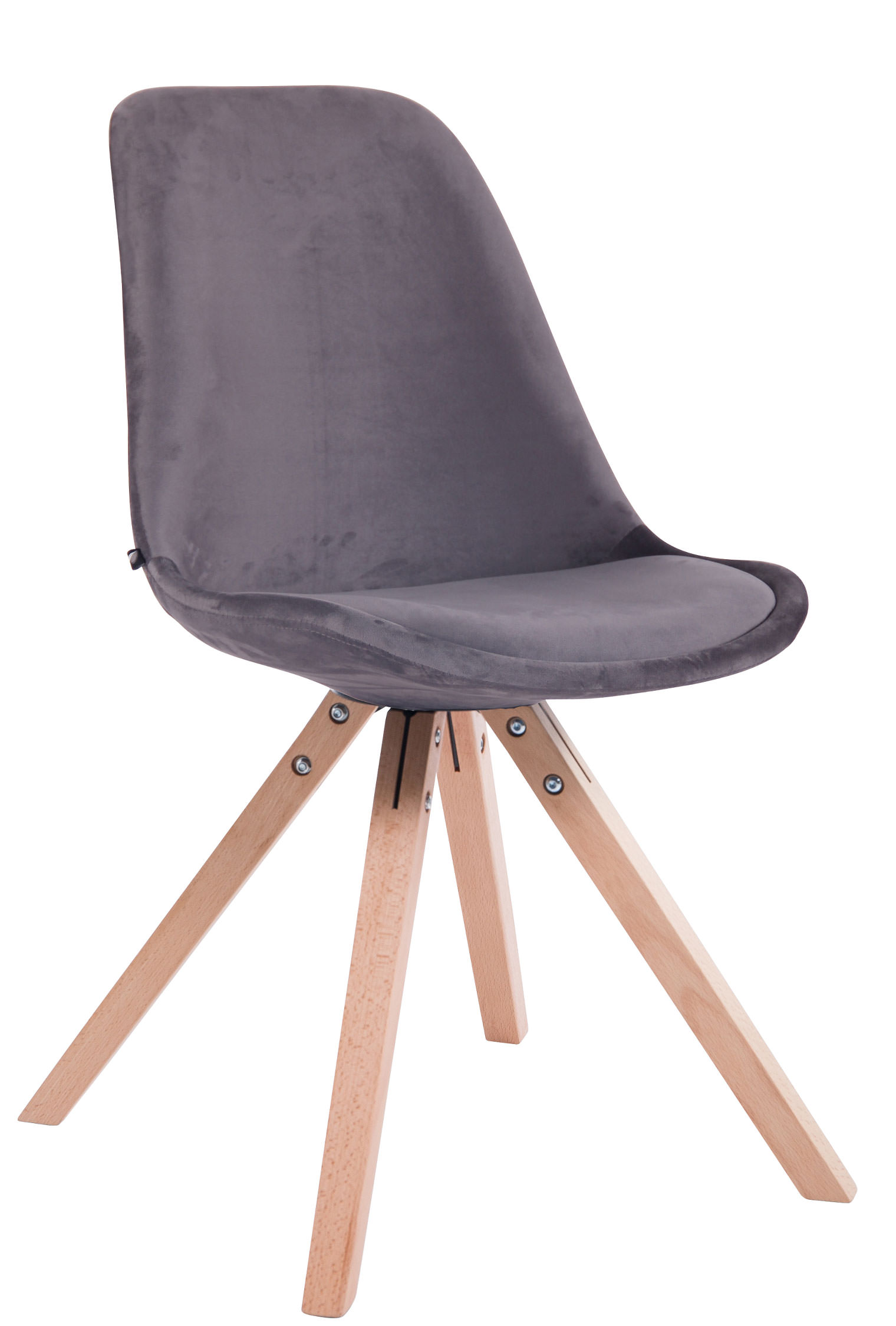 Sedia Toulouse in velluto gambe quadrate