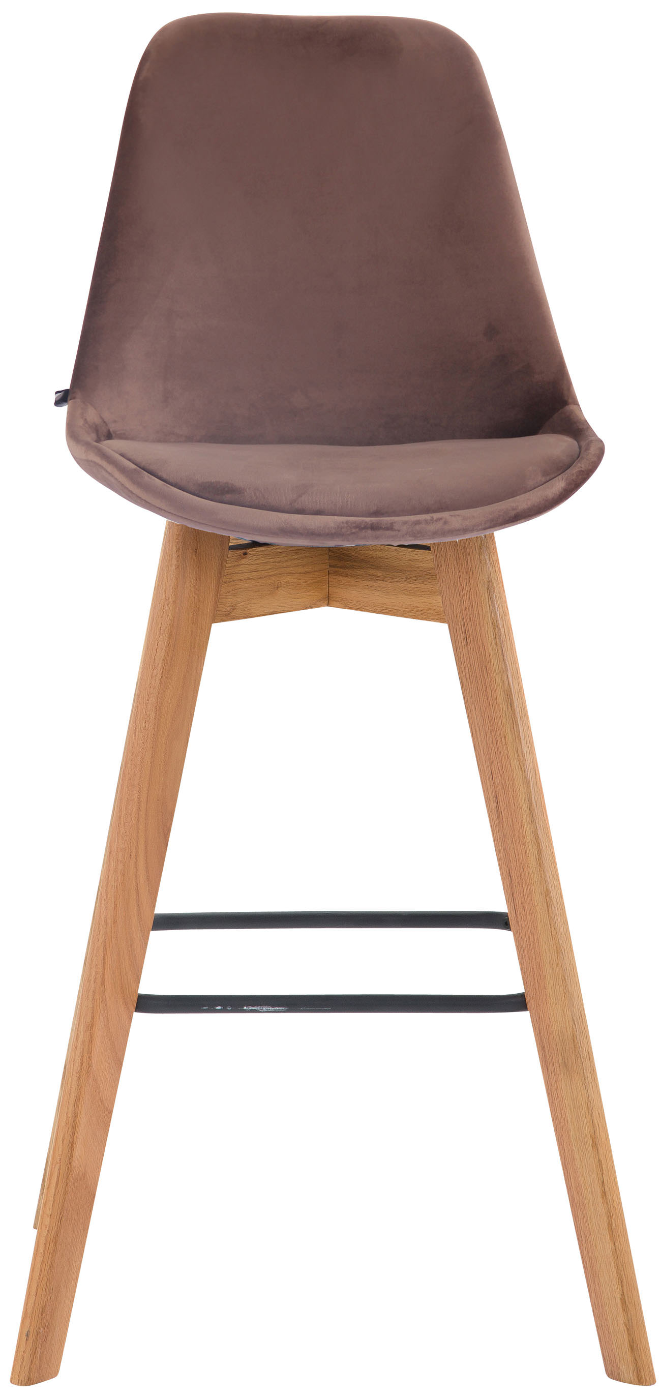 Set 2 Sgabelli Alti Scandinavi Metz In Velluto E Legno