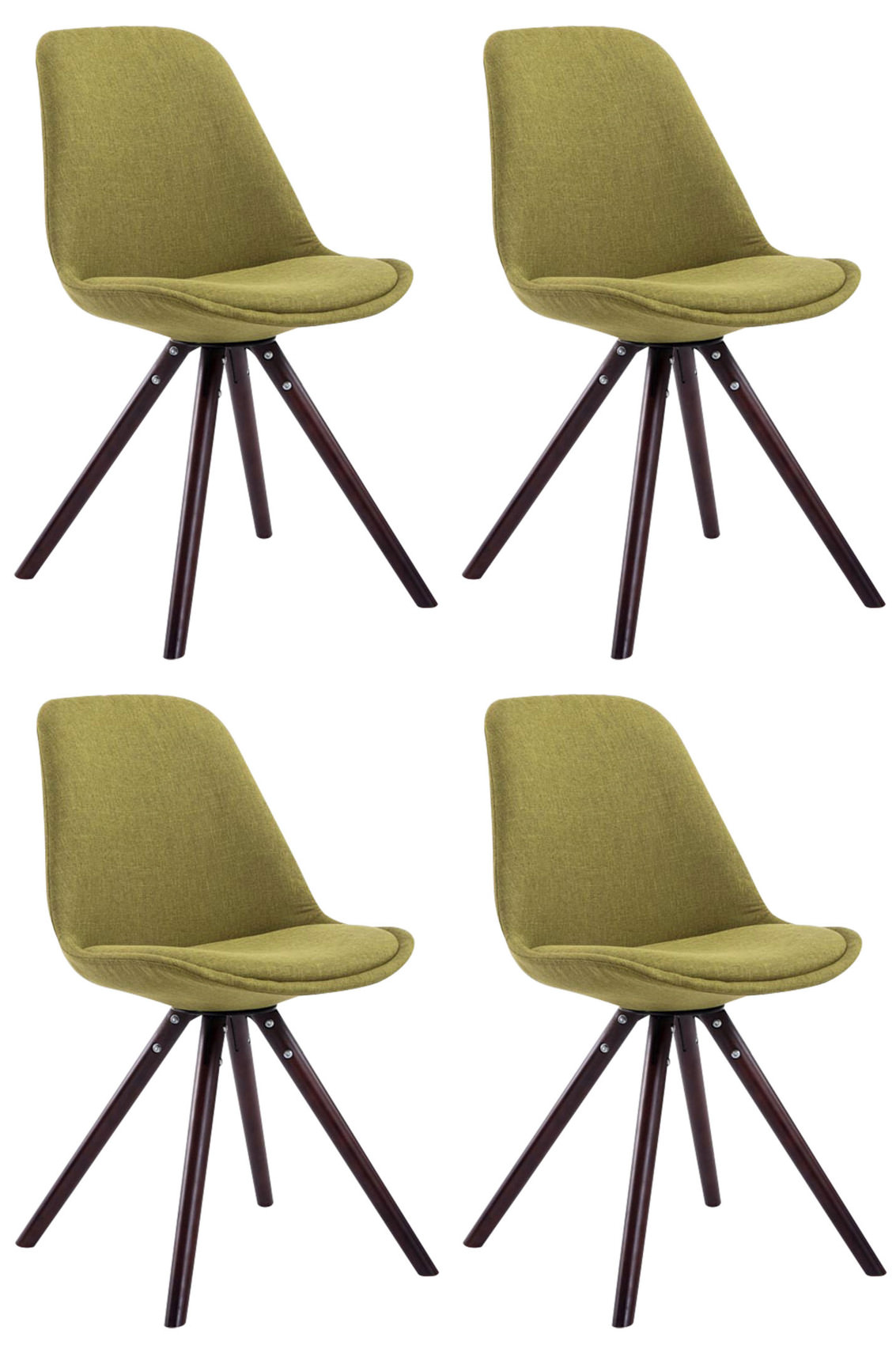 Set di 4 sedie per visitatori Toulouse Fabric Round